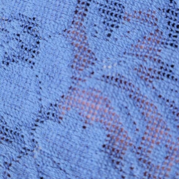 Catherine's 1X Top Blouse Blue Lace Overlay 3/4 Sleeve V-Neck Boho Classy Modest - Picture 6 of 14